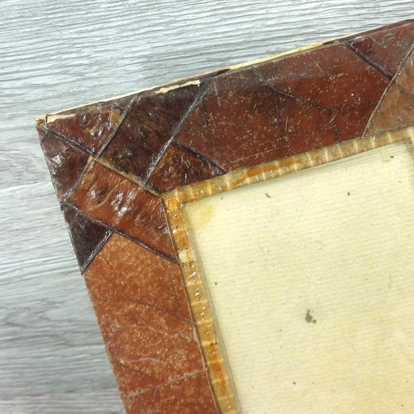 Vintage Dry Leaf Photo Frame Tabletop Boho Ornament Free Stand Display Décor - Picture 14 of 16